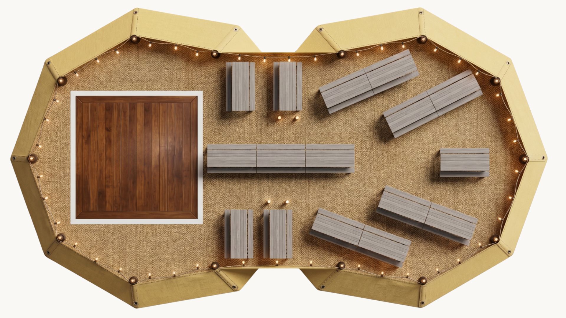 Floor plan for 2 Giant Tipis