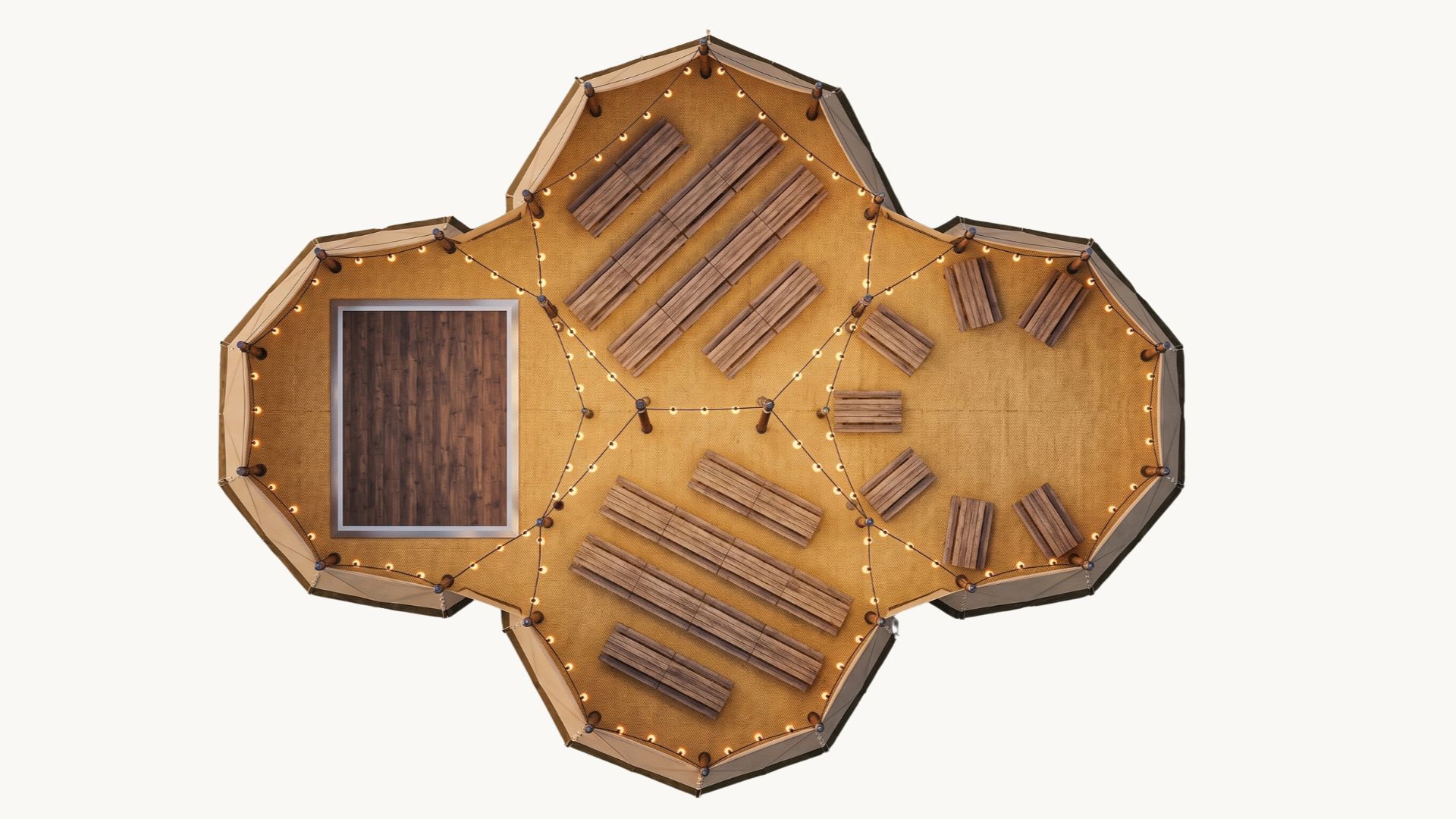 Floor plan for 4 Giant Tipis